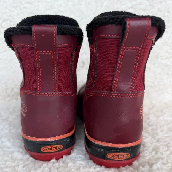 KEEN Elsa Chelsea Waterproof Boots Red Insulated Winter Pull On Womens 6.5 - Picture 4 of 6